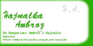 hajnalka ambroz business card